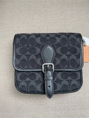 Coach Frankie Crossbody 18 In Signature Black Denim New With tags